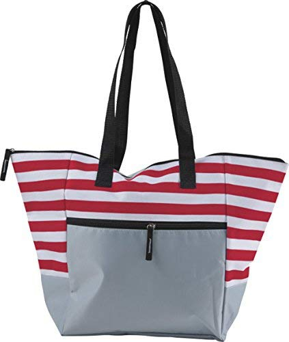 Strandtasche mit Reißverschluss Groß Badetasche XXL für z.b Familie Beachbag (Rot)