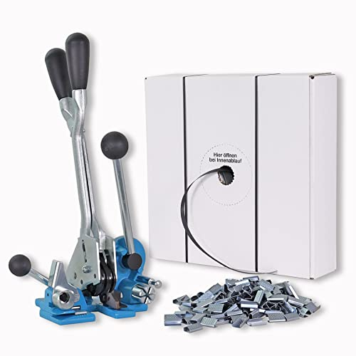 Starter-Set: PP-Umreifungsset 13mm Spendenkarton inkl. Kombiniertes Umreifungsgerät mit 200 Hülsen
