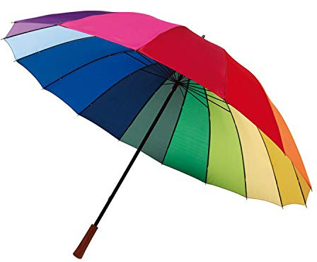 Preiswert&Gut Golfschirm Stockschirm 16 Segmente Regenschirm in Regenbogenfarben Ø131 cm