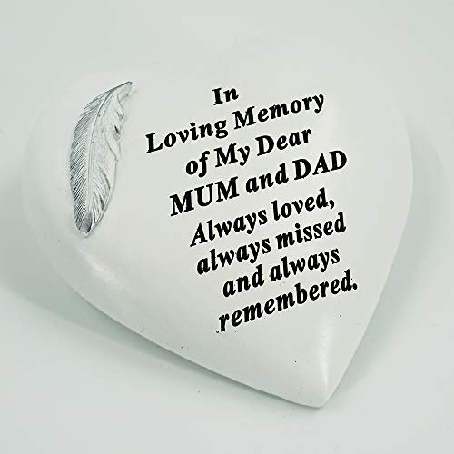 Special Mum & Dad Graveside Memorial Feather Grave Plaque Ornament Decoration