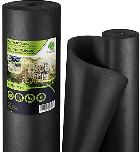 Balinco – Unkrautvlies 150g/m² – 75m² Rolle (75x1m) – Reißfestes Gartenvlies Wasser- & luftdurchlässig – Unkrautflies für Hochbeet, Garten & Sandkasten – Unkrautfolie UV-stabil & umweltschonend