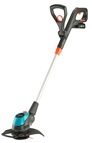 Gardena Akku-Trimmer EasyCut 23/18V P4A Ready-to-Use Set: Rasentrimmer mit 230 mm Schnittkreis, Verstellbarer Griff, Pflanzenschutzbügel und Stielneigungsverstellung, inkl. 18 V P4A Akku (14700-20)