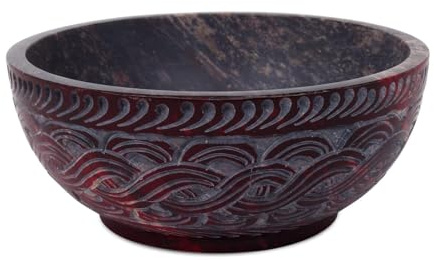 Ajuny Cuenco de Piedra de Jabón para Adivinación y Limpieza Hecho a mano para Mesa de Cocina Regalo Decorativo de 5 pulgadas