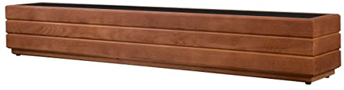 alfalux Pflanzkübel Für Garten Pflanzkasten Für Balkon Blumenkübel Für Fensterbank Blumenkasten Für Terrasse Kräuter-Balkonkasten aus Holz Blumentopf NUSS-BRAUN 110DES1717NU (110 x 17 x 17 cm)
