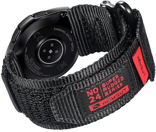 Kompatibel mit Samsung Galaxy 45/44/40mm Watch 6/5/5 Pro/4/, 46/42mm watch 4 Classic/ 45mm Watch 3 Uhrarmband, Nylon Sportband mit Klettverschluss