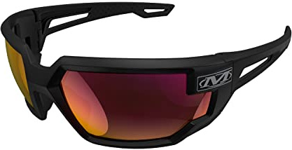 Mechanix Wear: Vision Type-X Safety Glasses with Advanced Anti Fog, Scratch Resistant, Black Frame, Protective Eyewear, Lightweight Glasses, Ventilated Temples, For Outdoor Use (Fire Mirror Lens)