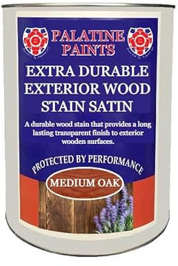 Palatine Paints Exterior Extra Durable Wood Stain Satin (Dark Oak, 5 Litre)