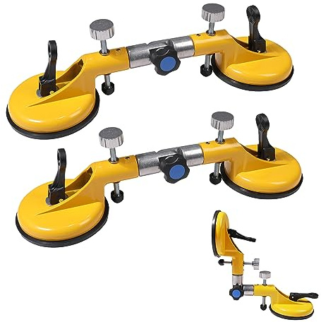 Katsu, confezione da 2 ventose regolabili a 90° – 270°, resistenti, doppie ventose, 2 x 130 mm, in alluminio, per unire livellamento e allineamento delle piastrelle