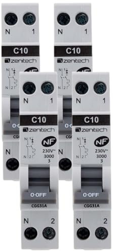 Zenitech Disjoncteur PH/N 10A NF (Lot de 4)