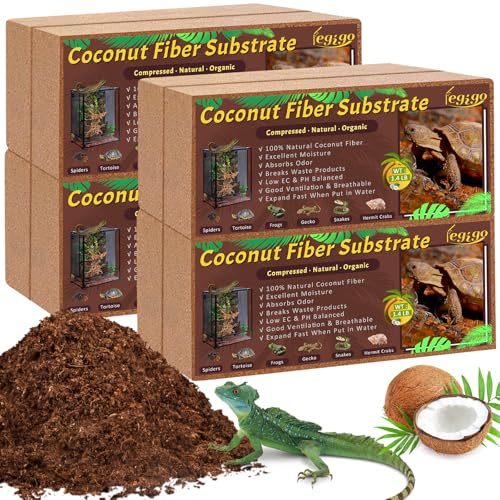 Legigo 8 Pack Coconut Fiber Substrate, Natural Coco Coir Reptile Bedding
