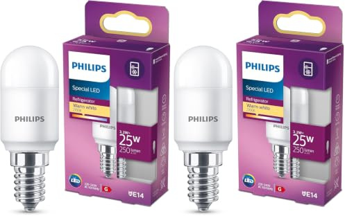 Philips LED E14 Lampe, 25W, Kühlschranklampe, warmweiß (Packung mit 2)