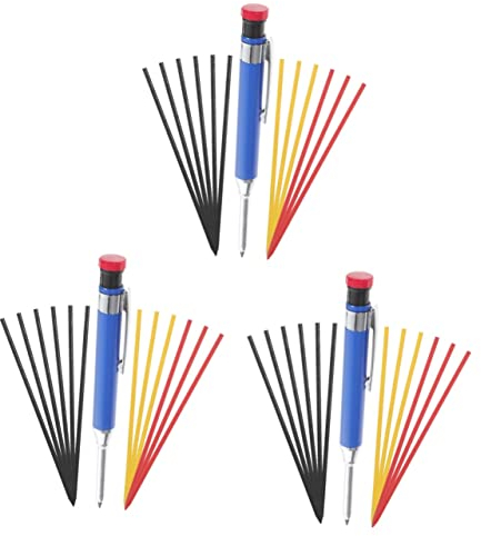 UKCOCO 3sätze Tieflochmarker Bleistift Für Zimmerer Und Metallmarkierungen Mit Farbminen Präzise Zeichenwerkzeuge Für Bau Und Konstruktionsprojekte