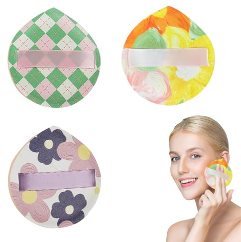 DHWEKU Spugnette per trucco, spugnetta fondotinta,3 pezzi, super morbide, per applicare rapidamente il trucco, strumento per il trucco asciutto e bagnato per fondotinta liquido, cipria in polvere