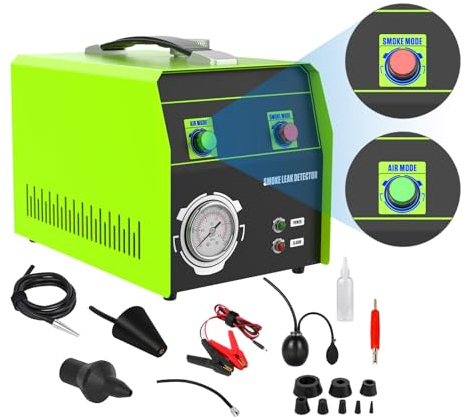 12V Detector de Fugas de Humo para automóviles con indicador presión, Máquina de Humo para Coche con Modos de Aire y Humo, Detectores de Fugas para automóvil/Motocicleta/Marina