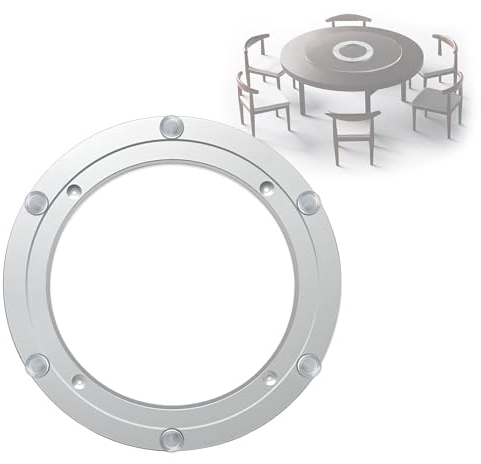 ESOYAWE Lazy Susan Runden Aluminiumlegierung Kugellager Für Esstisch, 360°Drehbare Glatt Stumm Tischlager, Schützen Sie Den Desktop rutschfest Drehgelenk Platte Drehkranz【Ø 12cm ~ 99cm】