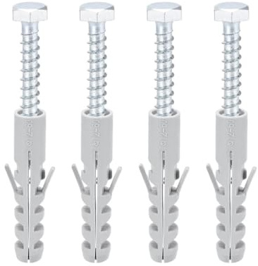 tubo di espansione muro a secco, 4 pz 12x60mm Bulloni di Ancoraggio in Plastica Tubo di Espansione Colonna Tassello da Muro in Cemento Telaio Fissaggi Tubo con Viti Grigio