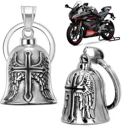 SZSMW Confezione da 2 Campanella Moto Guardian Bell - Campanella Moto - Guardian Bell Originale - Può Essere Utilizzato su Motociclette,Biciclette, Automobili O Come Portachiavi Personale,Stile Punk