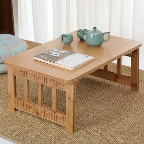 Tatami-Tisch Couchtisch,Kleiner Niedriger Couchtisch,Sofatisch in Nussbaum Holz,Couchtisch Modern,Einfach zu Montieren,Couchtisch aus Massivholz,für Wohnzimmer Büro Wohnung.(Wood color,70x40x36cm)