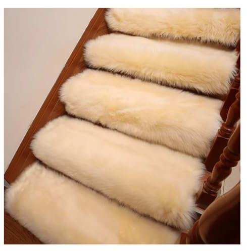 WJLYDM Stufenmatten Soft Fluffy Plush Stair Treads Carpet Rectangle Non-Slip Rug Floor Mat for Living Room Bedroom Stair Decor Safety Mute Step Rugs FüR Treppen(QA-2,25x65 cm)