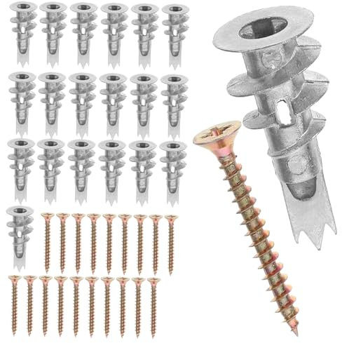 OSOLADY 20sätze Hohlraumdübel Und Trockenbauschrauben Set Gipswanddübel Mit Schrauben Für Betonwand Und Trockenbau Schraubdübel