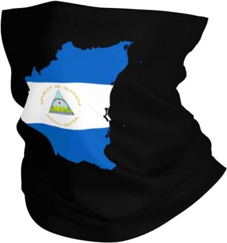 Sturmhaube Nicaragua Karte Flagge Bandana Bequem Kopfbedeckung Stirnband Nahtloses Magisches Stirnband Für Radfahr Lauf Motorrad