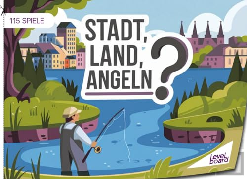 Stadt, Land, Angeln - 115 Spiele: Stadt, Land, Fluss Angeln - Spielblock für Angler | Geschenkidee Fischer - Quiz Spiel Fische