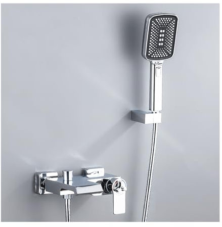 Moderno sistema de ducha termostático con pantalla LED de temperatura, incluye grifo de bañera, alcachofa de ducha de mano con 3 modos, desviador de grifo de bañera y mezclador de ducha, color negro