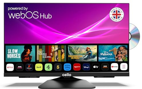 Cello C2425WSF 24 inch Smart Frameless TV/DVD Pitch Perfect Speakers Ultrafast WebOS, Freeview Play, FreeSat, Bluetooth, Netflix Small TV for Kitchen/Bedroom UK Made