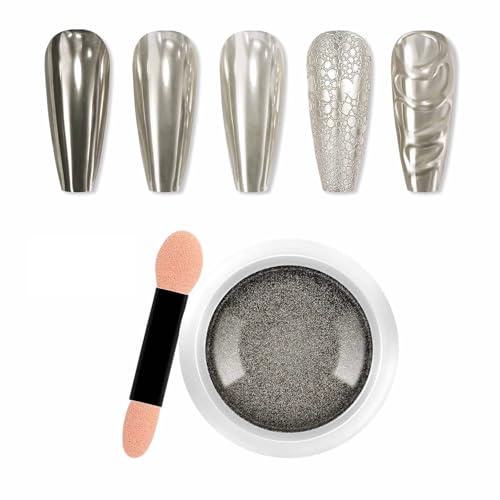 Chrome Nail Powder, Mirror Holographic Glitter Metallic Chrome Powder Reflective Glossy Nail Pigment Manicure for Nail Art DIY Decoration (12)