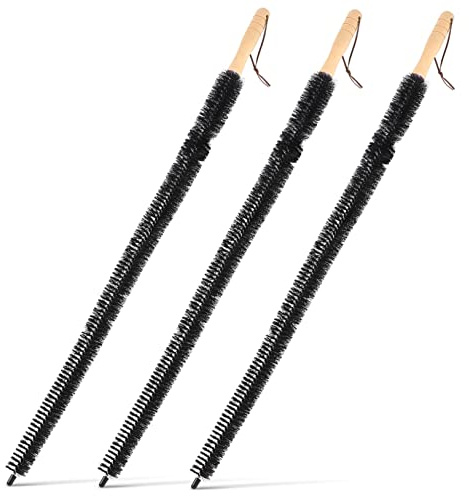 CALLARON 3piezas Cepillo De Limpieza Multiusos Flexible Con Mango De Madera Para Limpiar Radiadores Pelusa De Secadora y Ventilación Cepillo Limpiador De Radiador Fino