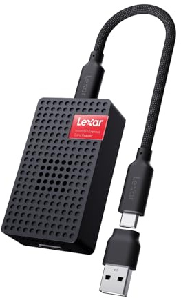 Lexar Play PRO - Lector de tarjetas Micro SD Express, USB 3.2 Gen 2, hasta 900 MB/s de velocidad de lectura, lector de tarjetas de memoria para gaming, tarjetas MicroSD Express, tarjetas microSD UHS-I