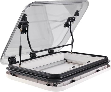 YORCME Skylights Roof Windows Cargo Trailer Roofs Vent Universal Motorhome Window with Integrated Black Out Blind & Fly Net Screen Motorhomes Campers Van Conversion,800x500