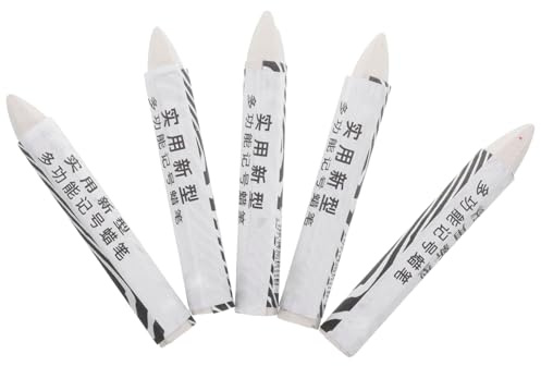 TEHAUX 5 Piezas Rotulador para Neumáticos Blanco Unidades Marcador de Cera Resistente para Reparación y Señalización de Pinchazos Coches Multipropósito Condiciones Climáticas