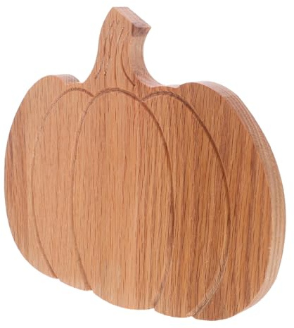 HEALLILY Tabla de cortar con forma de calabaza, tabla de queso pequeña, roble marrón claro