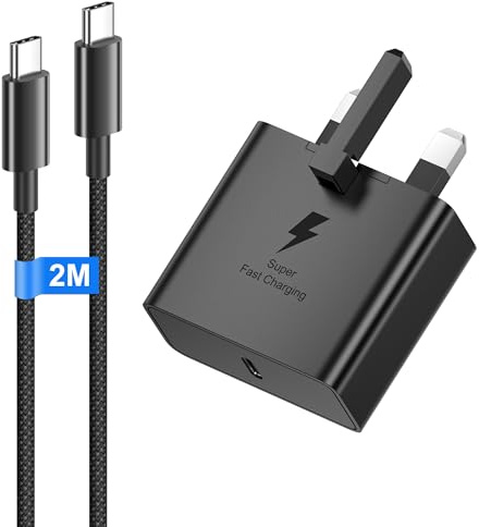 25W USB C Fast Charger Plug for Samsung Galaxy S26/S25/S25+/S25 Ultra/S24/S24 Ultra/S23/S22/S21/A55/A54/A15/A14, USB C Fast Charger with 2M Type C Cable, Type C Super Fast Phone Charging Adaptor