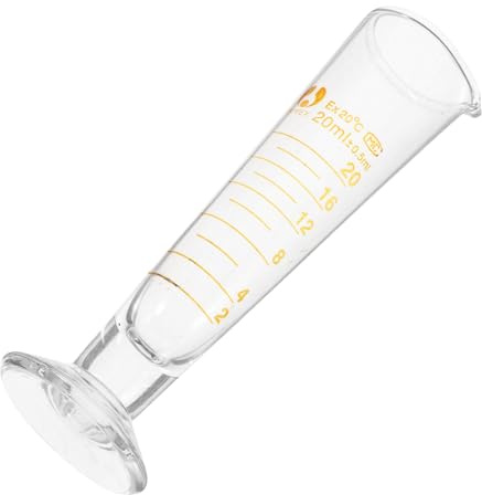 Toyvian 20ml Glass Laboratory Measuring Cup with Graduated Scale, Triangular Glass Beaker for Precise Liquid Measurement, Chemistry Lab Glassware for Scientific Use