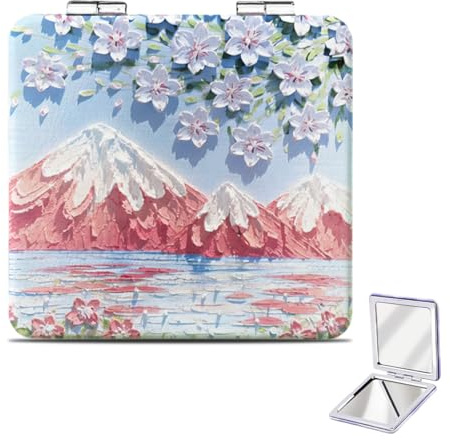 1 Pezzo Specchietto Portatile Doppia Lente, Specchio Piegevole con Ingrandimento, per Trucco di Precisione, Borsetta e Viaggi