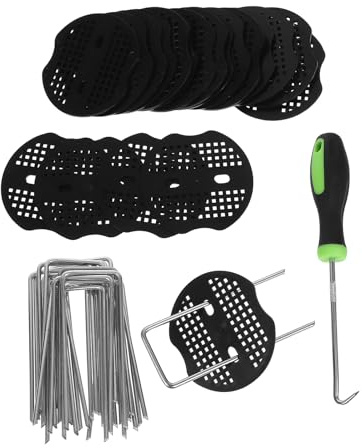 SEWACC Estacas Forma de U para Césped Artificial y Jardín Grapas Galvanizadas de Acero 4X10 CM con Juntas y Gancho Pack de 41 Piezas para Fijar Telas Antihierbas Cercas y Cubresuelos