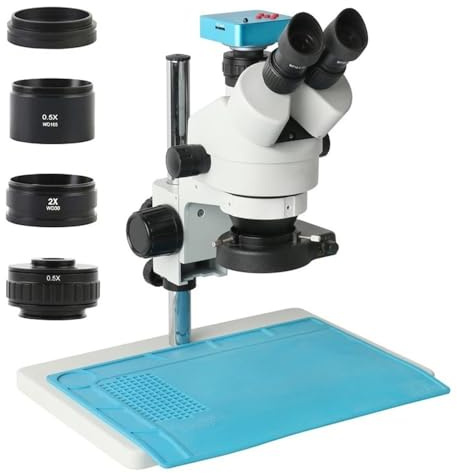 Ersatzteile für Labormikroskope 48 MP 2K USB HDMI Digitale Videokamera 3,5X-90X Simul-Focus Parfokales Trinokular-Stereomikroskop for Löten von PCB-Reparaturwerkzeugen Typ A