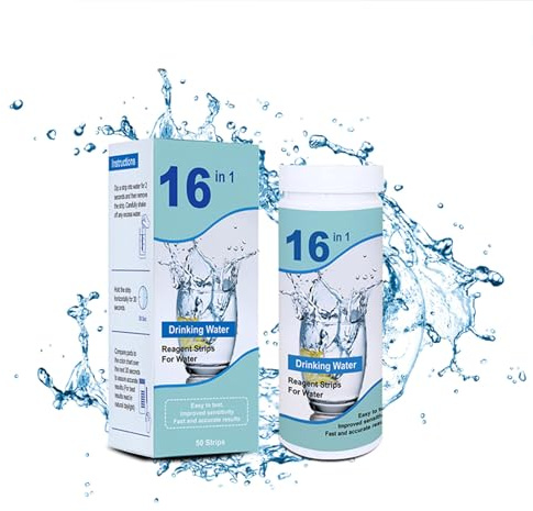 CNMTCCO 16 in 1 Wassertester Teststreifen Set-100 Stück Pool Teststreifen mit Teströhrchen für präzise Wasseranalyse - pH, Chlor, Härte, Alkalinität - Ideal für Pool, Whirlpool, Spa & Trinkwasser
