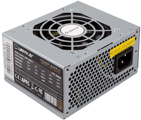 UNYKAch Fuente de Alimentación SFX 300W 80 Plus Bronze Eficiencia Energética 88% Ventilador Ultra Silencioso