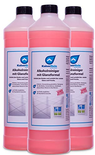 KaiserRein Profi Alkoholreiniger mit Glanzformel 3 x 1 L 3 Liter Glanzreiniger schützt alle Böden & Materialien der perfekte Allzweck Oberflächenreiniger