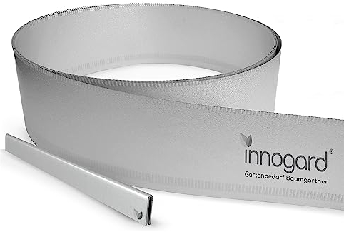 innogard Rasenkante Metall verzinkt L10 m H15 cm – Flexible Beeteinfassung 1 mm stark Rasenkantenband für Garten Beetbegrenzung Beetumrandung