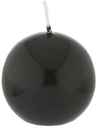 Kopschitz Kerzen Kugelkerze, Schwarz, Ø 10 cm, 4 Stück, RAL Kerzengüte Qualität, Unparfümiert