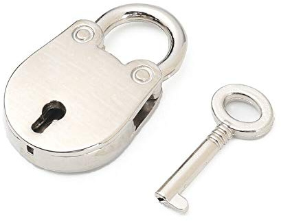 Vogueing Tool Small 1 Key Lock, 1pcs Vintage Antique Padlocks Mini Lock with Key for Jewelry Box Storage Box Diary Book(Silver)