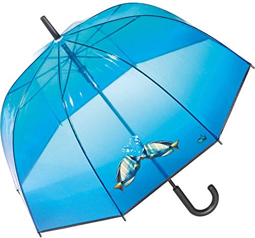 happy rain Stockschirm Automatik Glockenschirm Transparent Kissing Fishes