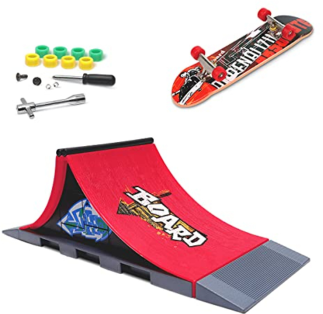 KETIEE Finger Skateboard Rampe, Mini Griffbrett Skate Park Kit Rampenteile Fingerboard DIY Finger Skate Boarding Ultimate Sport Training Requisiten Spielzeug für Kinder, A
