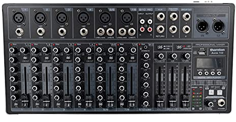 Thornton Axis 10-10-Kanal-Mischpult mit USB, Effekten, Bluetooth und MP3-Player, 6 Kanäle mit Mikrofonvorverstärker und 2 Stereokanäle