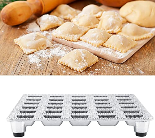 Alvinlite Ravioli Maker Knödelform Pelmeni Maker, Russische Pelmeni Metallform, Pelmeni Fleischknödel, Knödel Maker Ravioli Cutter, 30-Loch Aluminium Square Ravioli Maker