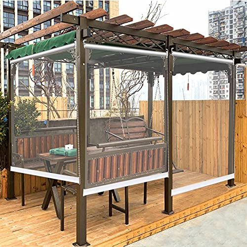 JLXJ Rollos PVC Großer Wasserdichter Rollo Transparent für Außenfenster Pergola, PVC-Trennwände Aufrollen Jalousien, 95/115/135/155cm Breit (Color : W×H, Size : 95×180cm(37.4×70.8))